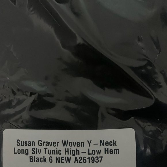 NWT SUSAN GRAVER Y-NECK LONG SLV HIGH-LOW TUNIC 6 - Picture 12 of 12